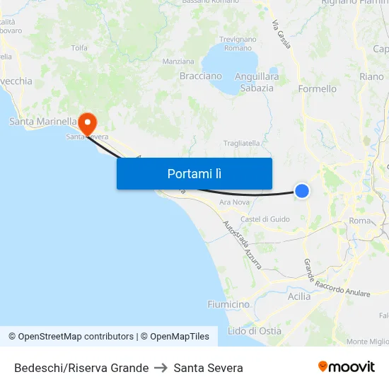 Bedeschi/Riserva Grande to Santa Severa map