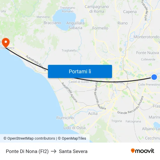 Ponte Di Nona (Fl2) to Santa Severa map
