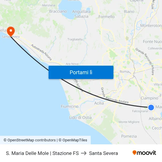 S. Maria Delle Mole | Stazione FS to Santa Severa map