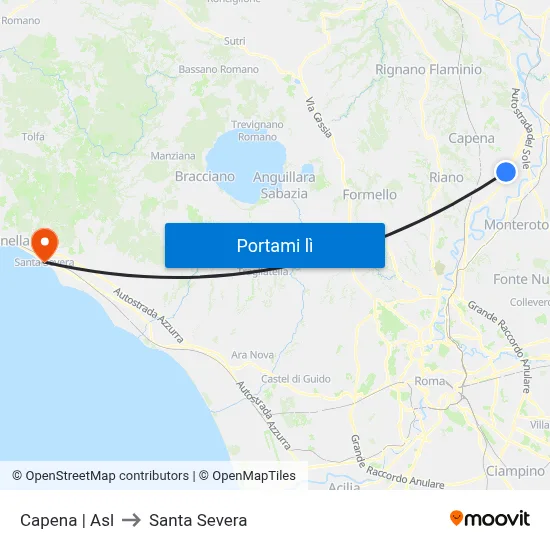 Capena | Asl to Santa Severa map