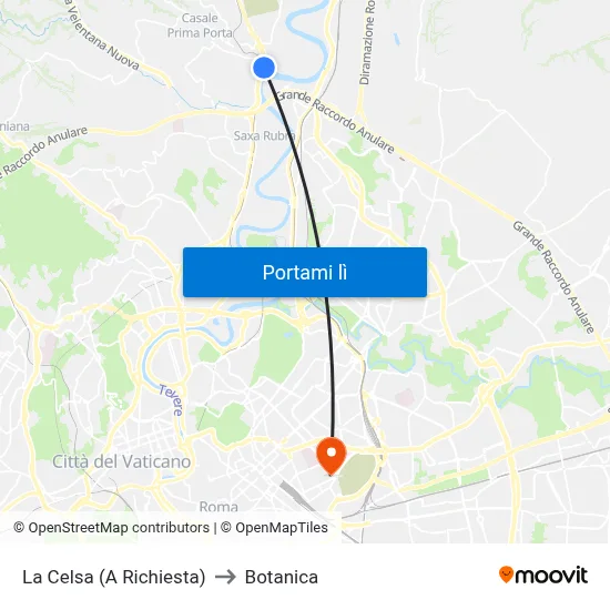 La Celsa (A Richiesta) to Botanica map