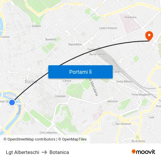 Lgt Alberteschi to Botanica map