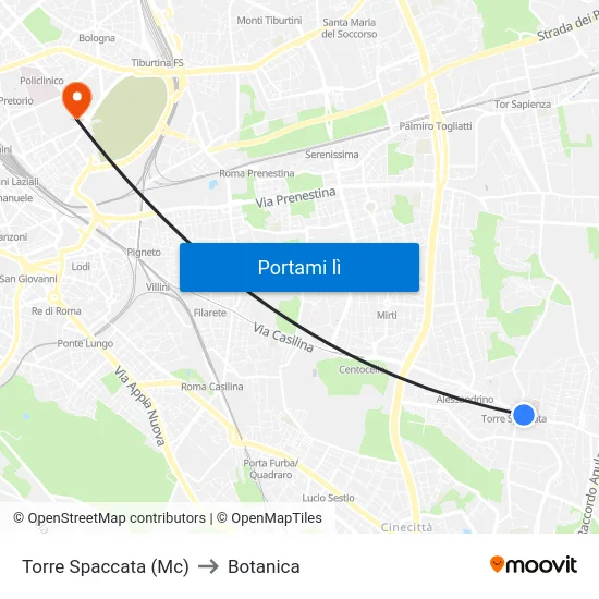 Torre Spaccata (Mc) to Botanica map