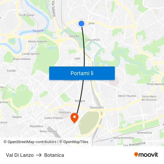Val Di Lanzo to Botanica map