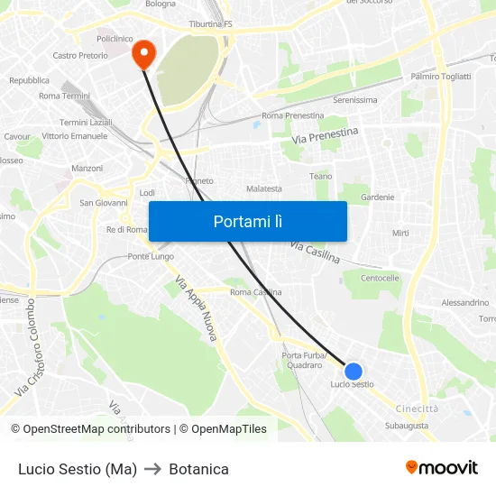 Lucio Sestio (Ma) to Botanica map