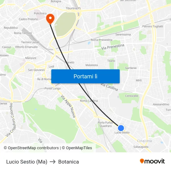 Lucio Sestio (Ma) to Botanica map