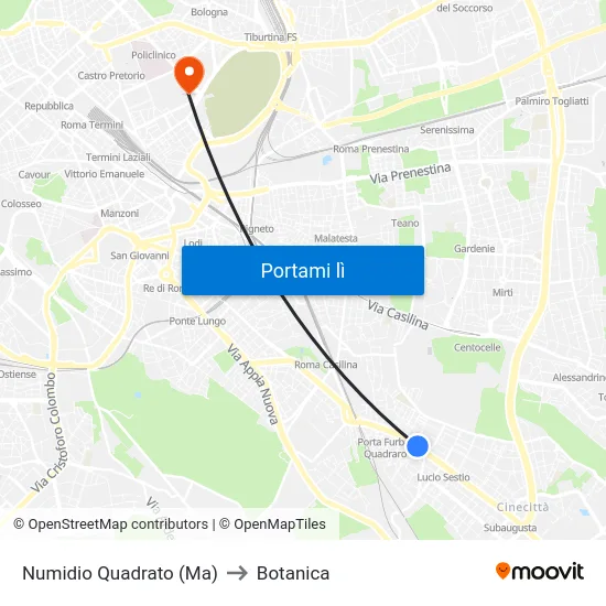 Numidio Quadrato (Ma) to Botanica map