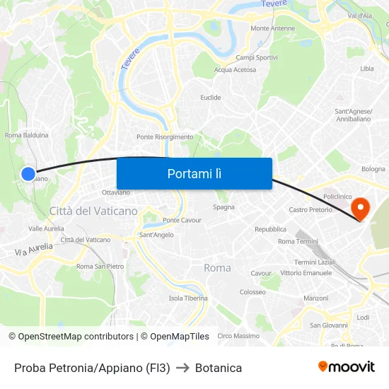 Proba Petronia/Appiano (Fl3) to Botanica map