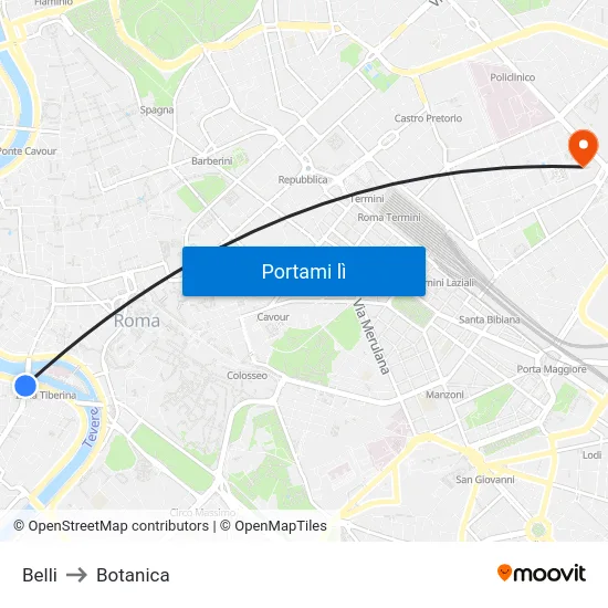 Belli to Botanica map