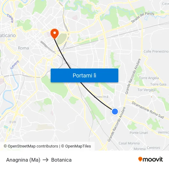 Anagnina (Ma) to Botanica map