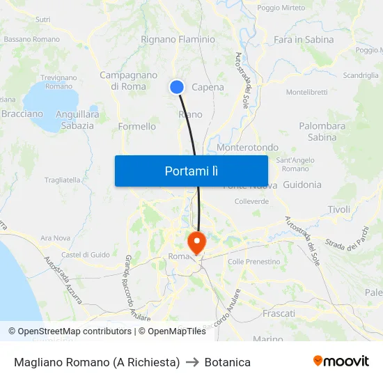 Magliano Romano (A Richiesta) to Botanica map