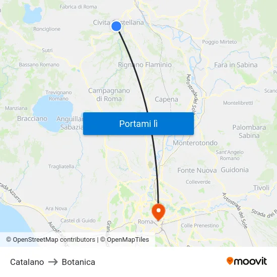 Catalano to Botanica map