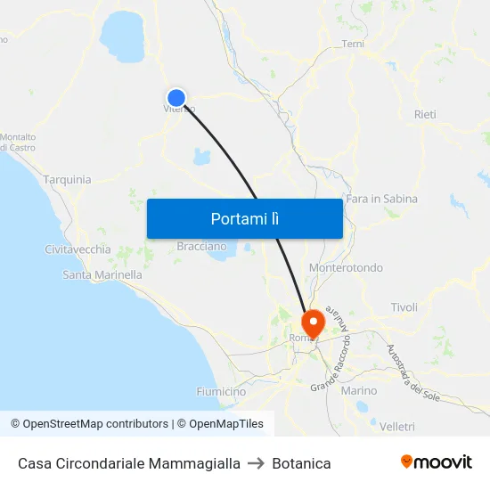 Casa Circondariale Mammagialla to Botanica map