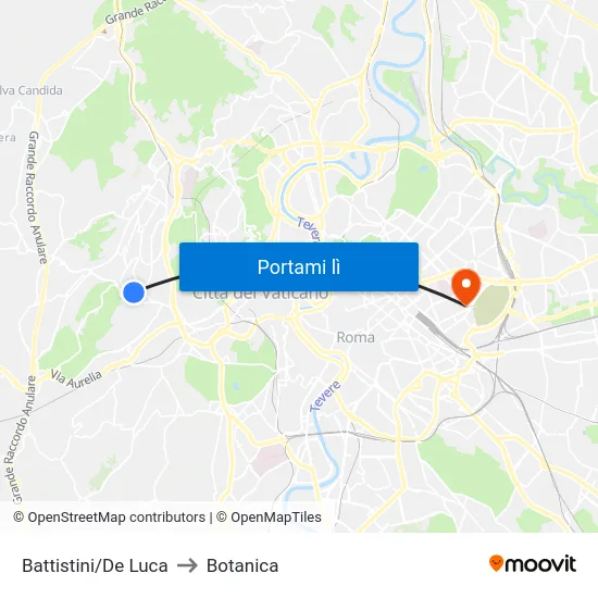 Battistini/De Luca to Botanica map
