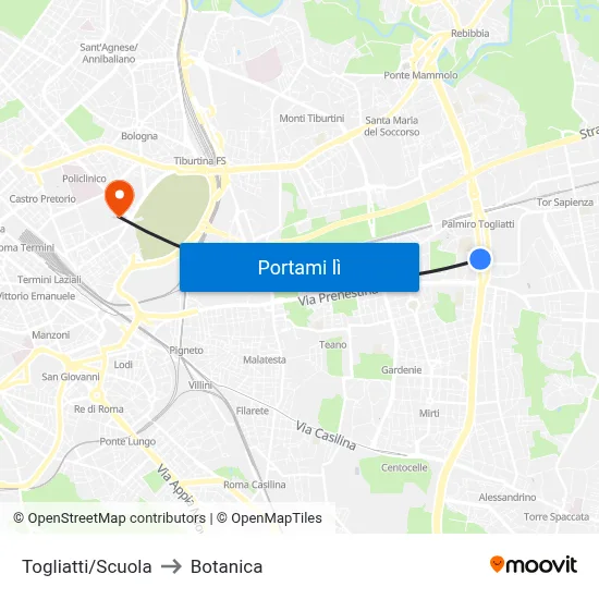 Togliatti/Scuola to Botanica map