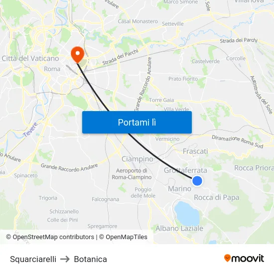 Squarciarelli to Botanica map