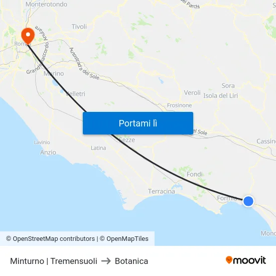 Minturno | Tremensuoli to Botanica map