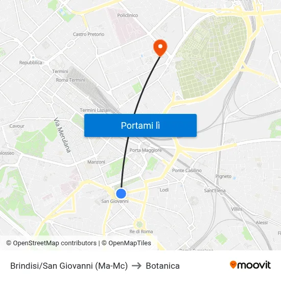 Brindisi/San Giovanni (Ma-Mc) to Botanica map