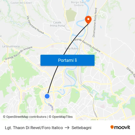 Lgt. Thaon Di Revel/Foro Italico to Settebagni map