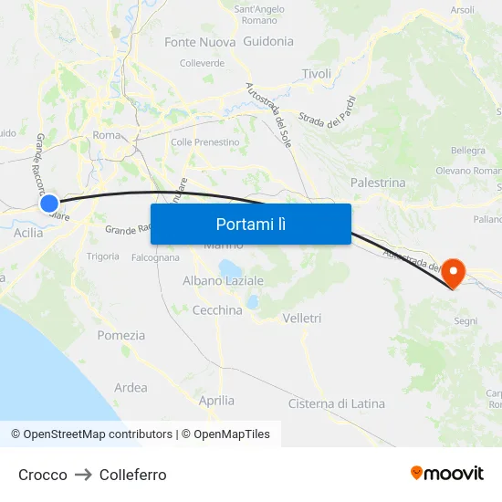 Crocco to Colleferro map