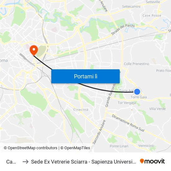 Cambellotti to Sede Ex Vetrerie Sciarra - Sapienza Università Di Roma. Distaccamento Facoltà Di Lettere map