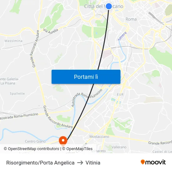 Risorgimento/Porta Angelica to Vitinia map