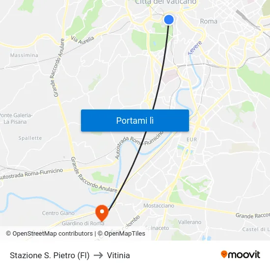 Stazione S. Pietro (Fl) to Vitinia map