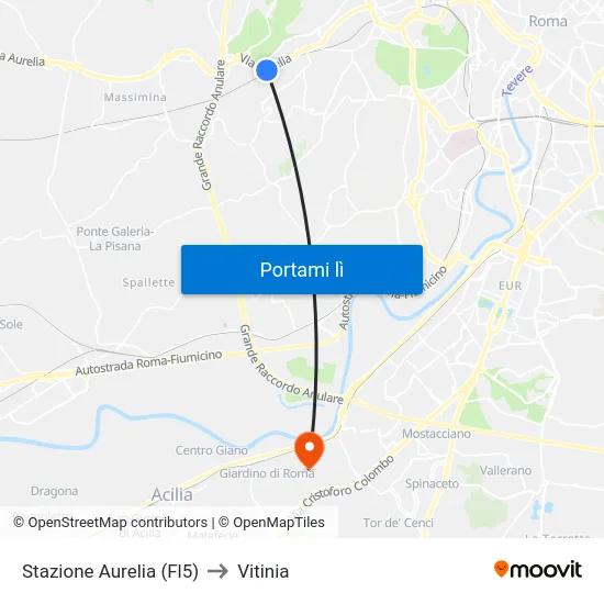 Stazione Aurelia (Fl5) to Vitinia map