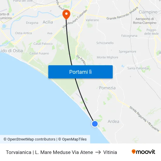 Torvaianica | L. Mare Meduse Via Atene to Vitinia map