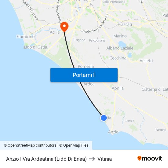 Anzio | Via Ardeatina (Lido Di Enea) to Vitinia map