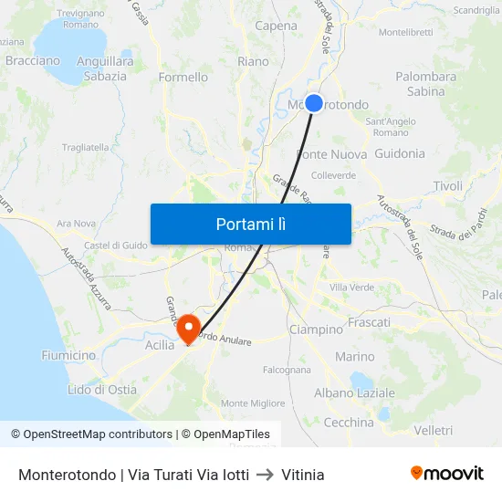 Monterotondo | Via Turati Via Iotti to Vitinia map