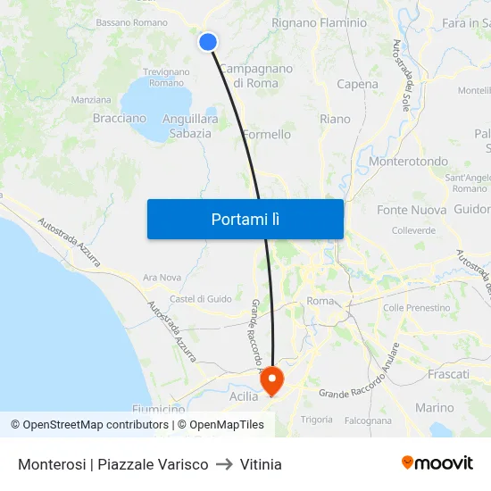 Monterosi | Piazzale Varisco to Vitinia map