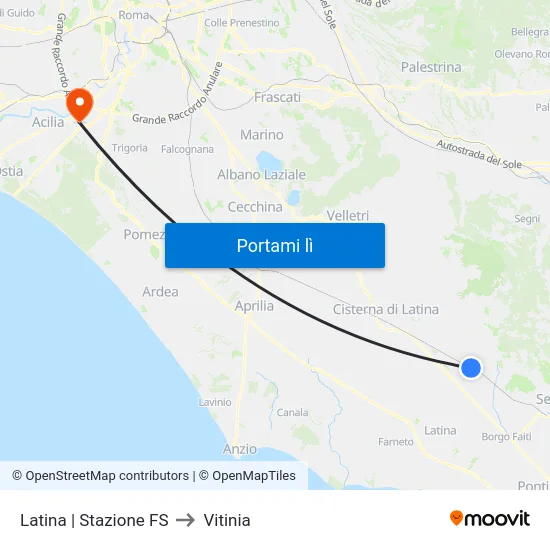 Latina | Stazione FS to Vitinia map