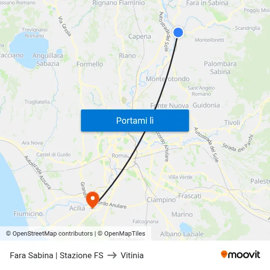 Fara Sabina | Stazione FS to Vitinia map