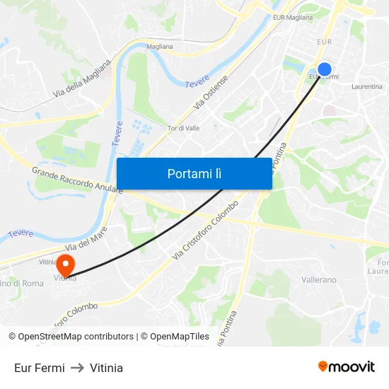 Eur Fermi to Vitinia map
