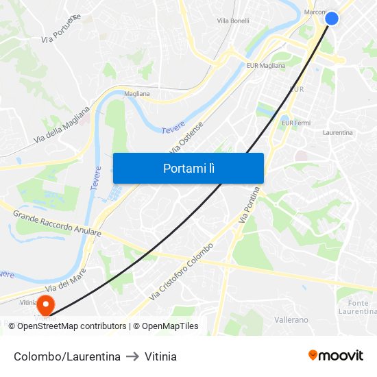 Colombo/Laurentina to Vitinia map