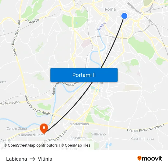 Labicana to Vitinia map