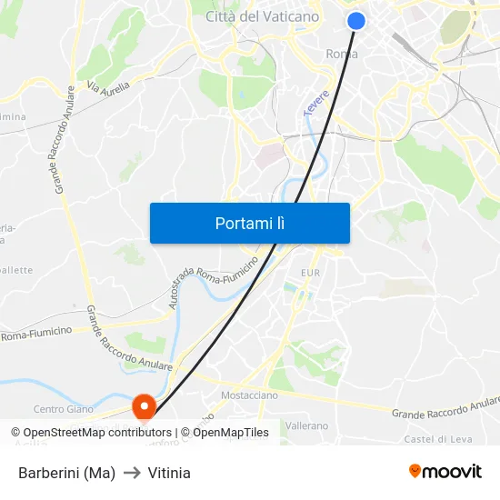 Barberini (Ma) to Vitinia map