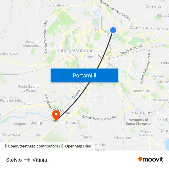 Stelvio to Vitinia map