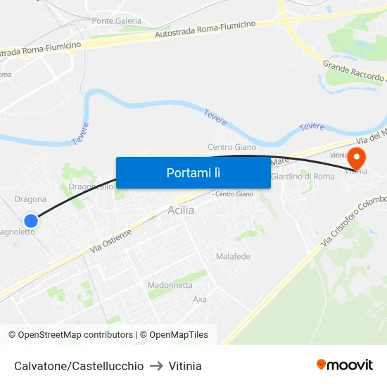 Calvatone/Castellucchio to Vitinia map
