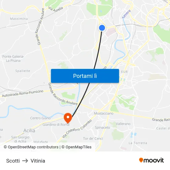 Scotti to Vitinia map