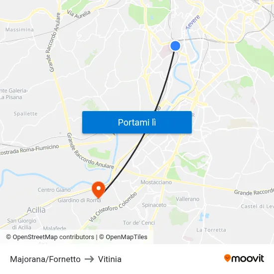 Majorana/Fornetto to Vitinia map