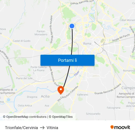 Trionfale/Cervinia to Vitinia map