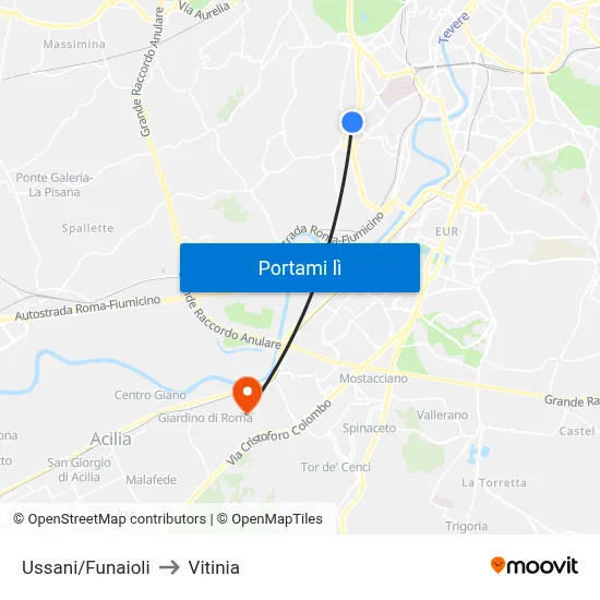 Ussani/Funaioli to Vitinia map