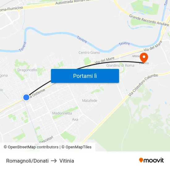 Romagnoli/Donati to Vitinia map