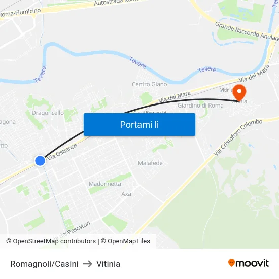 Romagnoli/Casini to Vitinia map