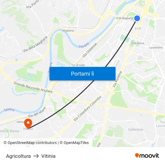Agricoltura to Vitinia map