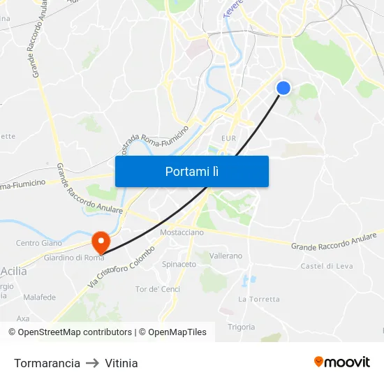 Tormarancia to Vitinia map