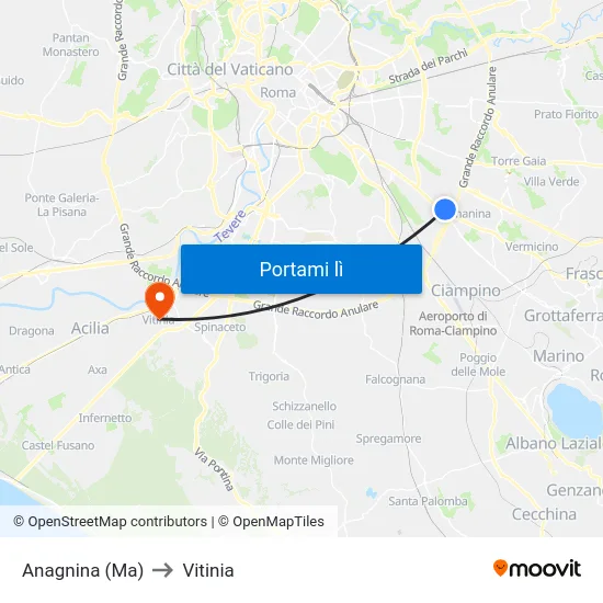 Anagnina (Ma) to Vitinia map