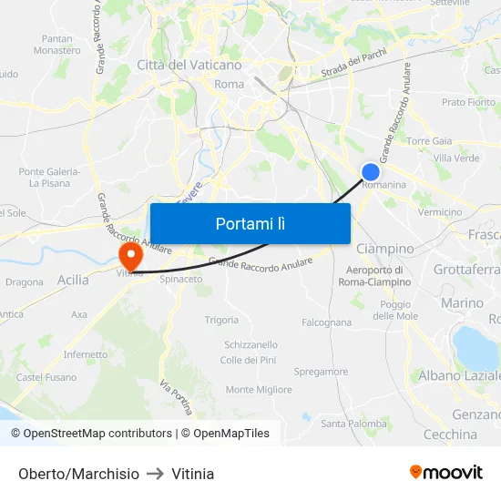 Oberto/Marchisio to Vitinia map